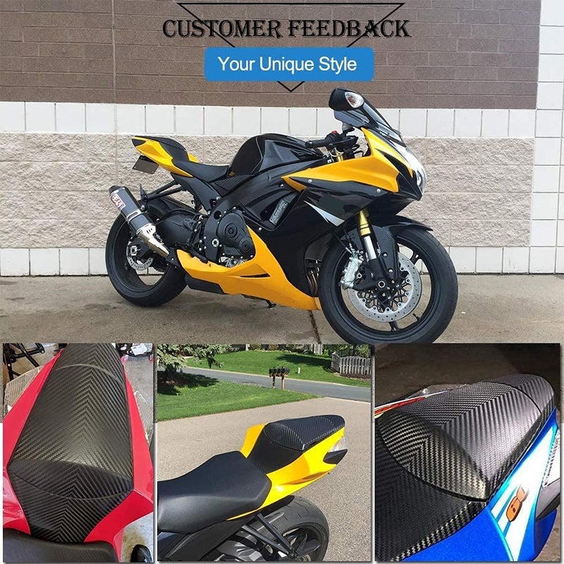 FATExpress Motorcycle Carbon Pattern Rear Passenger Pillion Solo Fairing Tail Cover Rear Seat Cowl for Su.zuki GSXR600 GSXR750 GSXR GSX-R 600 750 2011-2015 2016 2017 2018 2019 2020 2021 2022 2023 (Matte Black) - Image 4